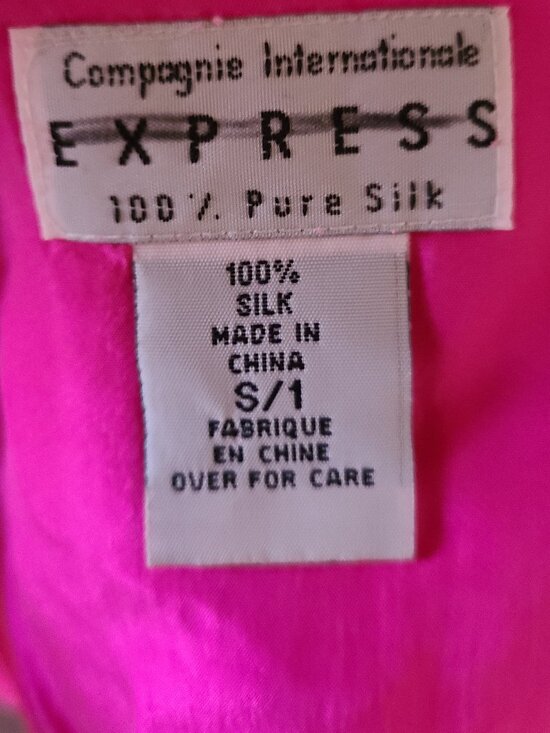 Vintage Express Hot Pink 100% Silk V-Neck Tank Top Blouse Small - Picture 5 of 5